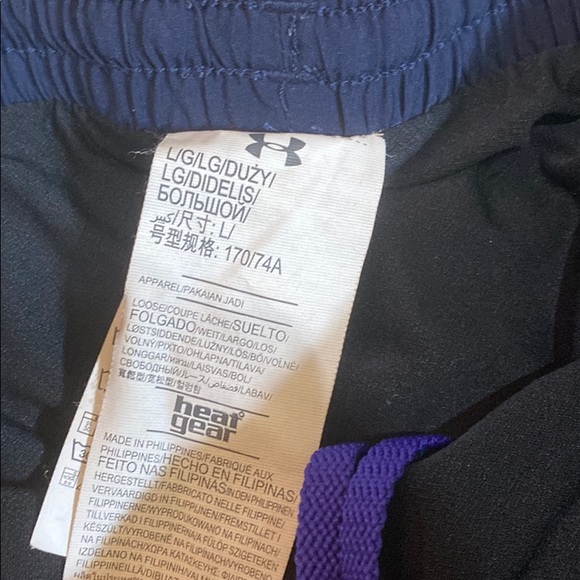 Navy and purple adidas athletic shorts - Picture 5 of 5